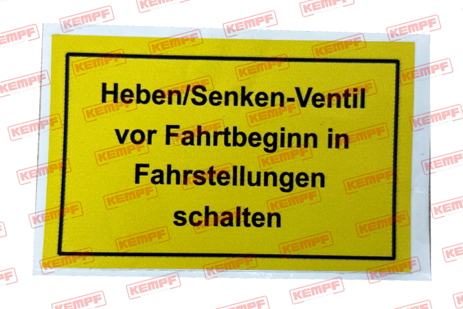 94886 Aufkleber  "Heben/Senken-Ventil..."